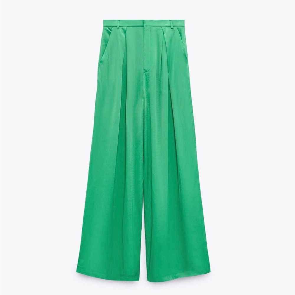 NWT Zara full length satin effect pants